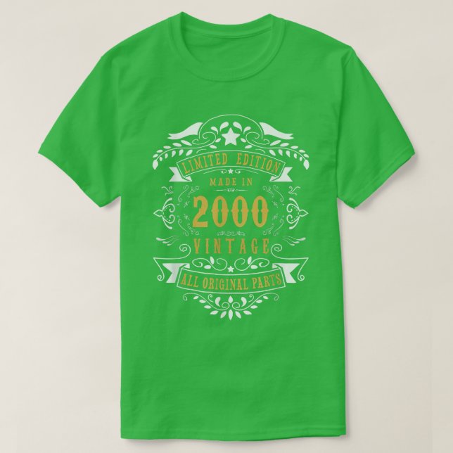22 år gammal 22:a födelsedag född 2000 Manar W T Shirt (Design framsida)