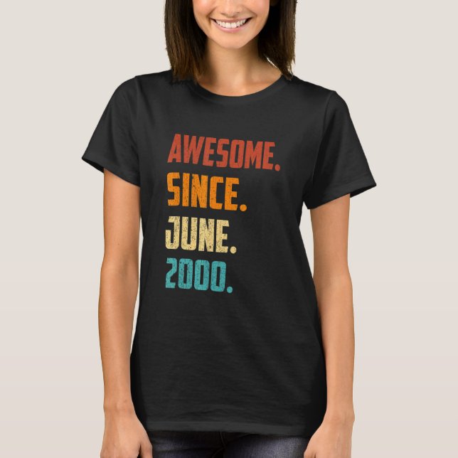 22 år gammal Fantastisk sedan juni 2000 22:a födel T Shirt (Framsida)