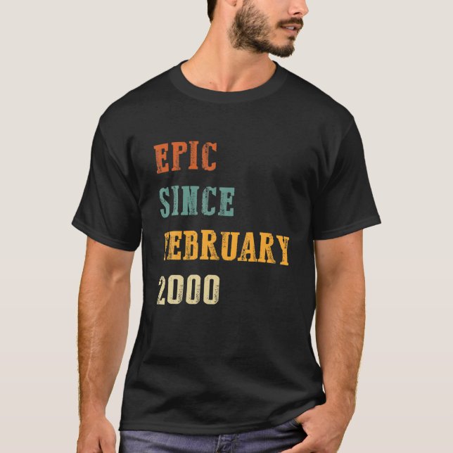 22 år gammal present Episk februari 2000 22:a föde T Shirt (Framsida)