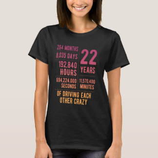 22 år med gift 22-årsdagen av Bröllop T Shirt