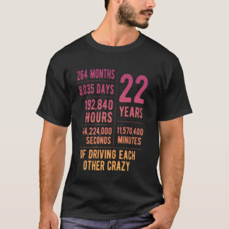 22 år med gift 22-årsdagen av Bröllop T Shirt