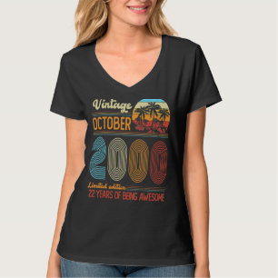 22-årig Vintage oktober 2000 22-dagarsdag T Shirt