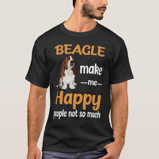 22 Beagle gör mig Lycklig T Shirt (Framsida)