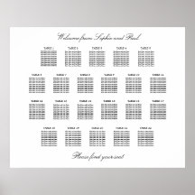 22 Bord Elegant Minimalistisk Placeringsplan