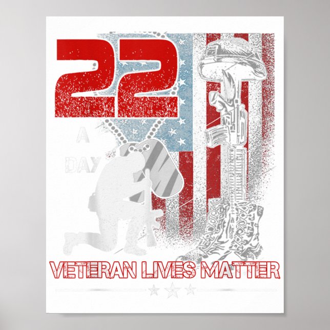 22 dagars veteran - minnesdag Veteransjälvmordsår  Poster (Framsidan)