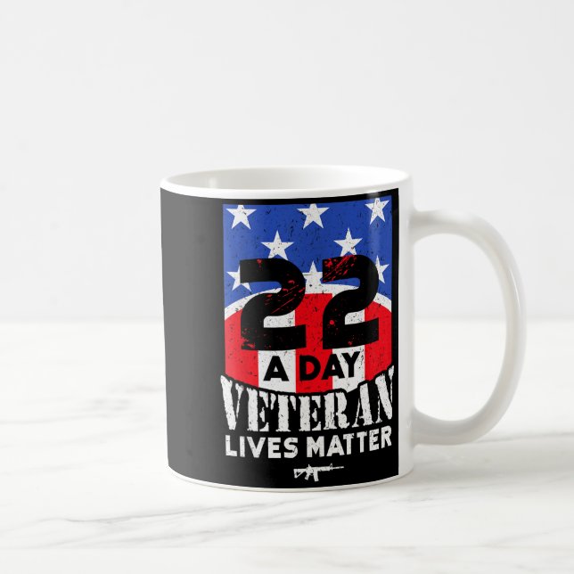 22 Day Veteran Lives Suicide Awareness  Kaffemugg (Höger)