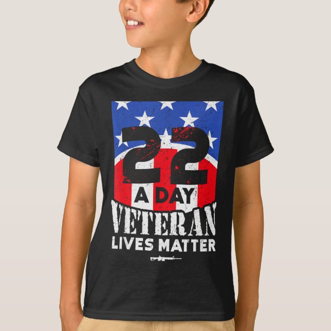 22 Day Veteran Lives Suicide Awareness  T Shirt (Framsida)