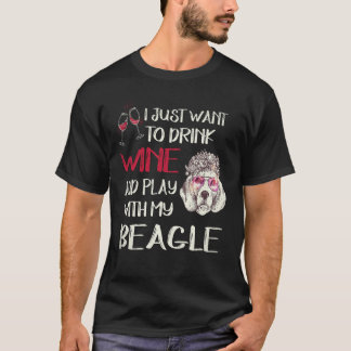 22 Drick Vin Och Lek Med Min Beagle T Shirt