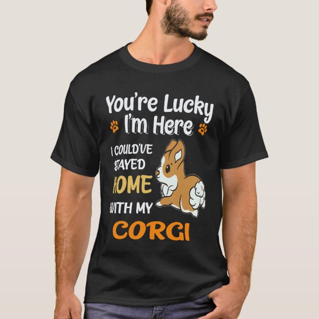22 Du är Lucky Corgi T Shirt (Framsida)