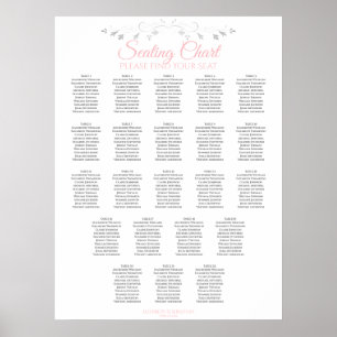 22 Elegantens Rosa och sätesdiagram för Grått Bröl Poster