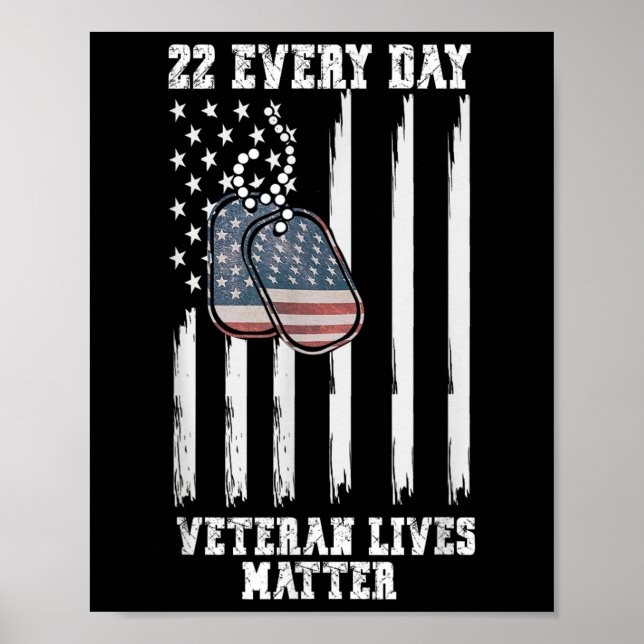 22 Every Day Veteran Lives Suicide Awareness  Poster (Framsidan)