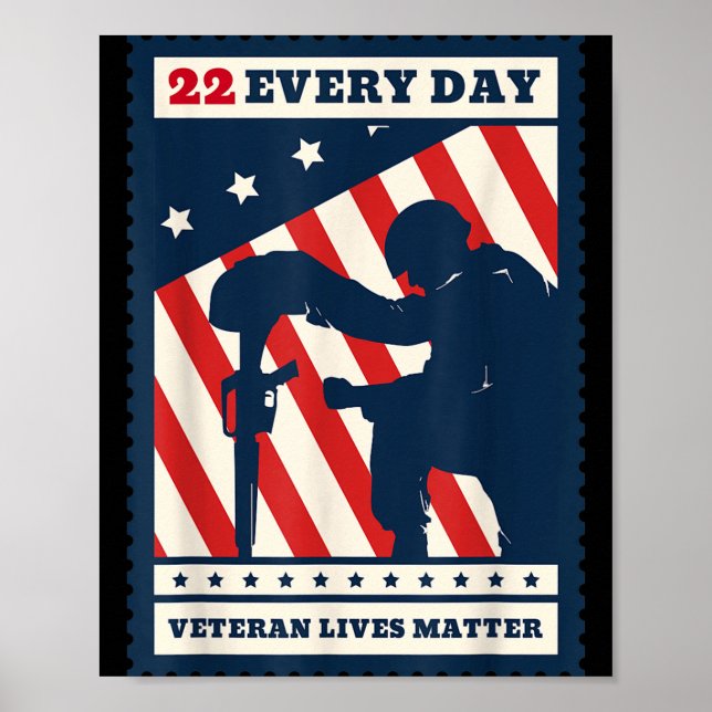22 Every Day Veteran Lives Veteran Suicide Awarene Poster (Framsidan)