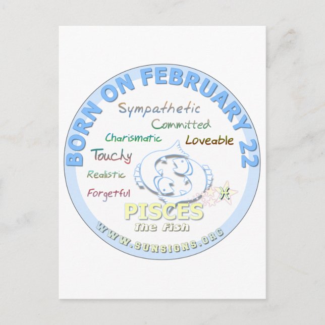 22 februari - Pisces Vykort (Framsida)