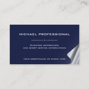 22 Modern Professionell Affärskort blått silver Visitkort