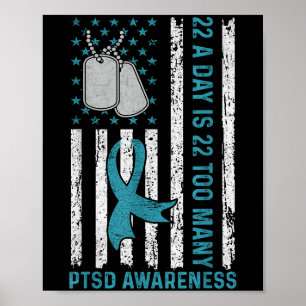 22 om dagen är 22 för många veteraner från PSTD Poster