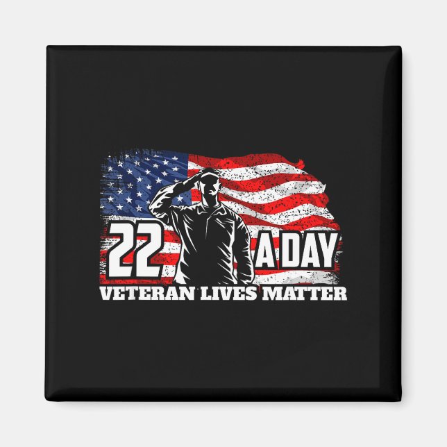 22 Per Day Veteran Lives Suicide Awareness Usa Fla Magnet (Framsidan)