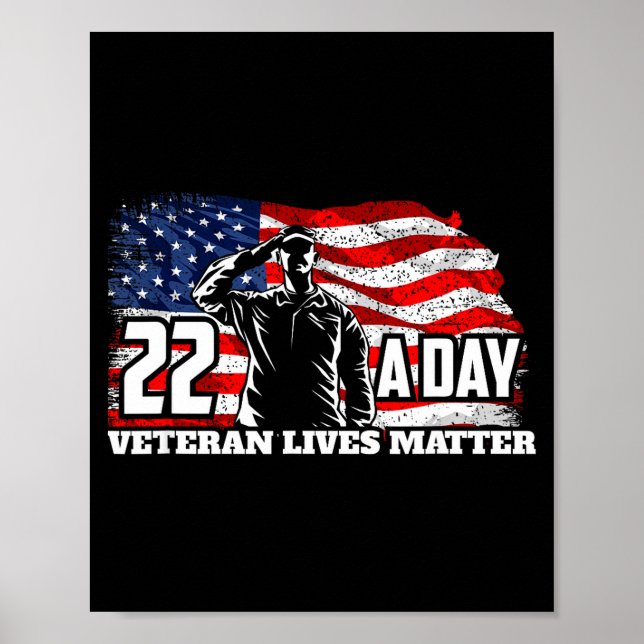22 Per Day Veteran Lives Suicide Awareness Usa Fla Poster (Framsidan)