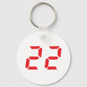 22 twenty-two digitala röda ringklocka numrerar nyckelring