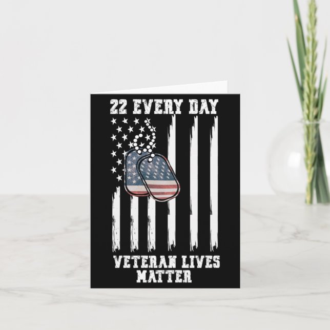 22 Varje Dag Veteran Medvetenhet Prestationsdesign Kort (Framsida)