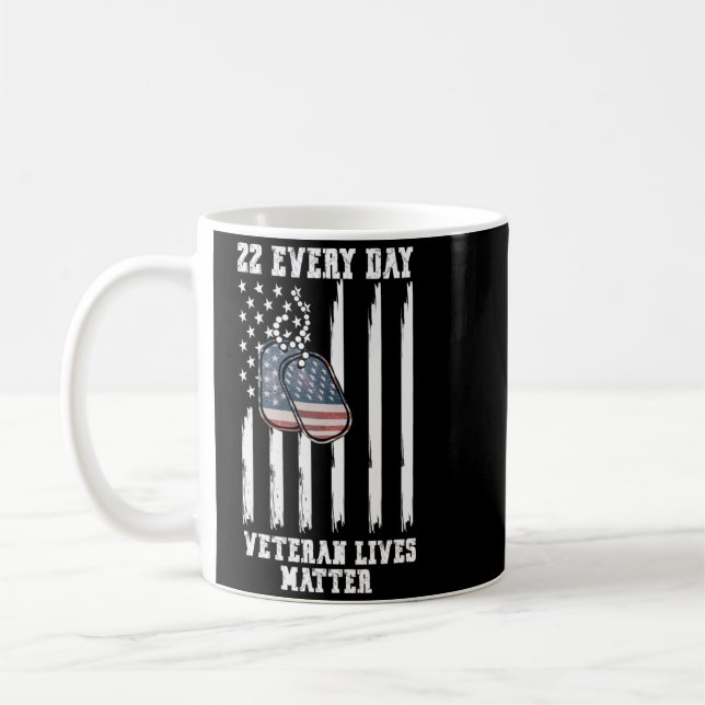 22 Varje Dag Veteranmedvetenhet Performance Kaffemugg (Vänster)