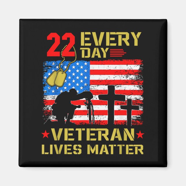 22 Veterans A Day Veteran Suicide Prevention Aware Magnet (Framsidan)