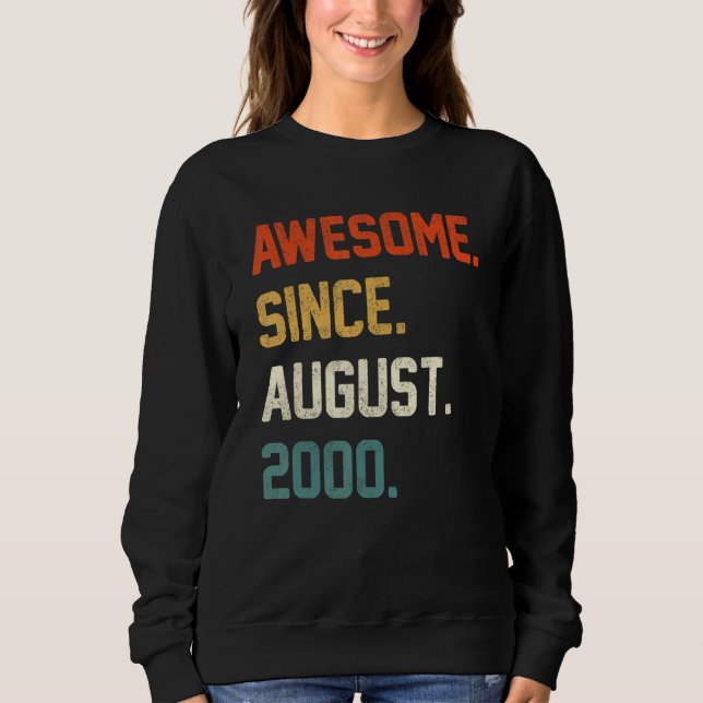 22 Years Old  Awesome Since August 2000 22nd Birth T Shirt (Framsida)