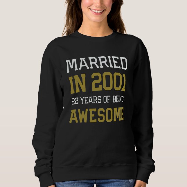 22nd Anniversary for Men Married In 2001 Couples H T Shirt (Framsida)