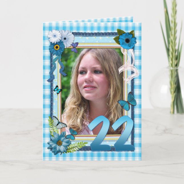 22nd fotokort för en födelsedag kort (Framsida)