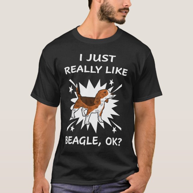231 Jag bara Verkligen som Beagle T Shirt (Framsida)