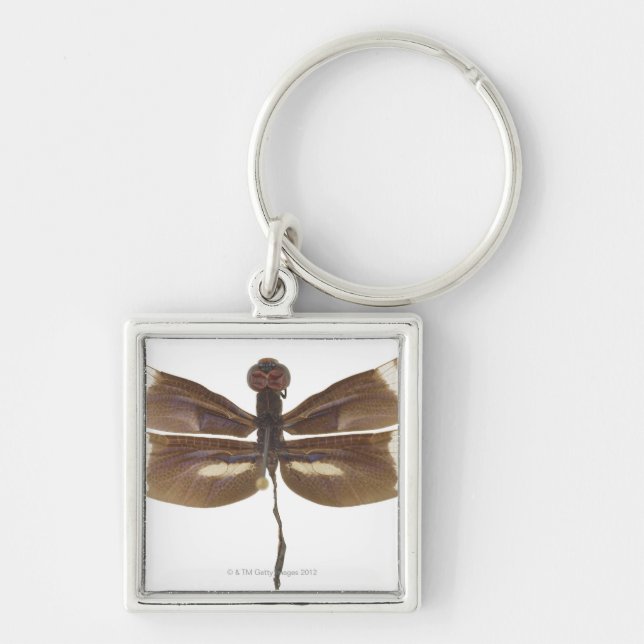 23599152 FYRKANTIG SILVERFÄRGAD NYCKELRING (Framsidan)