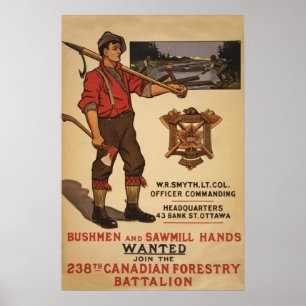 238. Kanadensisk skogsbrukbataljon 1915 Poster