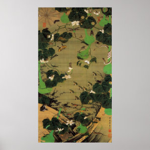 23. 池 辺 群 虫 図, 若 leva med 冲 med Pond, Jakuchū Poster