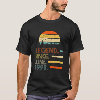 23 år gammal retro Birthday Gift-legend sedan juni T Shirt