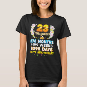 23 år Gift Lycklig 23:e Bröllop-årsdag Cou T Shirt