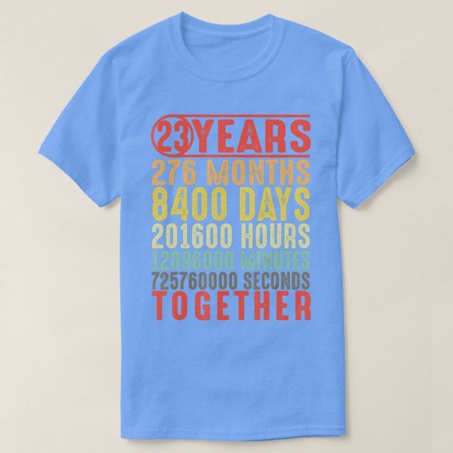 23-årsjubiléer på 23:e Bröllop-årsdagen för henne T Shirt (Design framsida)