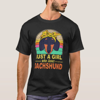 23 Bara en tjej som älskar Dachshund Vintage T Shirt
