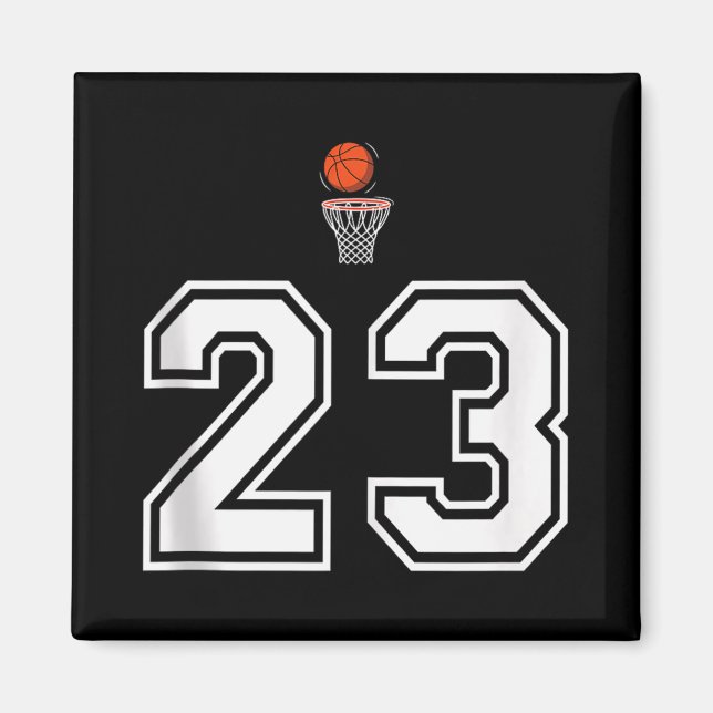 23 Basketball Stil Vintage Vitt Tanktop Magnet (Framsidan)