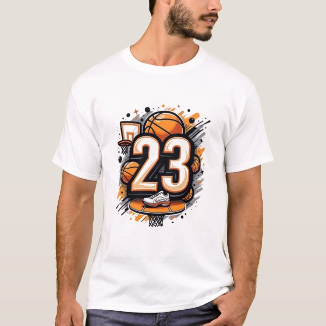 23 basketboll fläkt t shirt (Framsida)