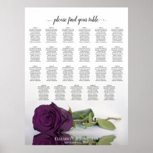 23 Bord Plommon Lila Ros Bröllops Bordskarta Poster