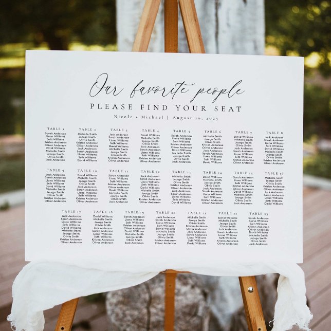 23 Bord Vår Favoritpersoner Bordskartplan Poster (Skapare uppladdad)
