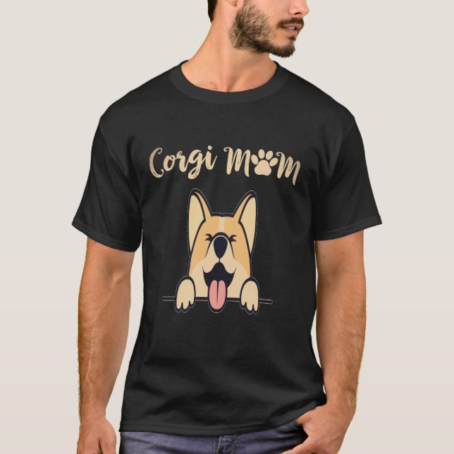 23 Corgi Mamma Corgi T Shirt (Framsida)