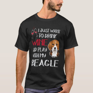 23 Drick Vin Och Lek Med Min Beagle T Shirt