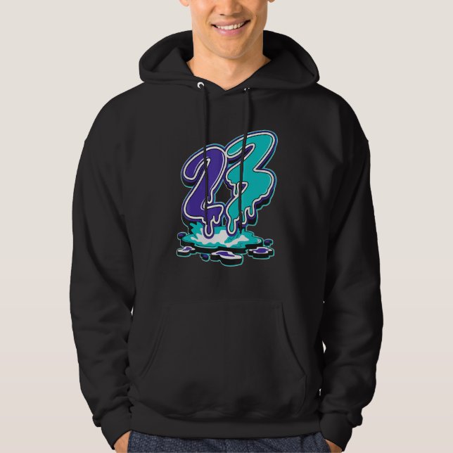 23 Drip Black Grape 1s Matching Hoodie (Framsida)