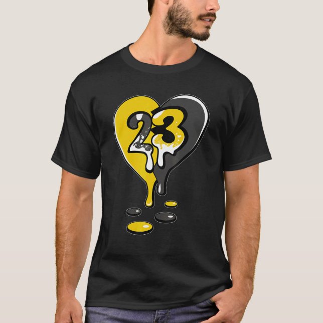 23 Drip Heart Lightning 4s Matching T Shirt (Framsida)
