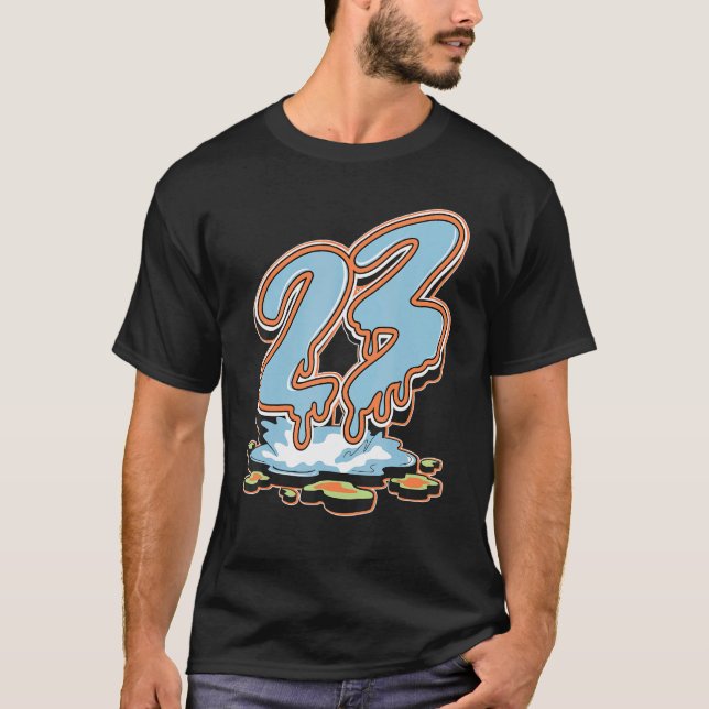 23 Drip Low Blue Stitch 1s Matching T Shirt (Framsida)