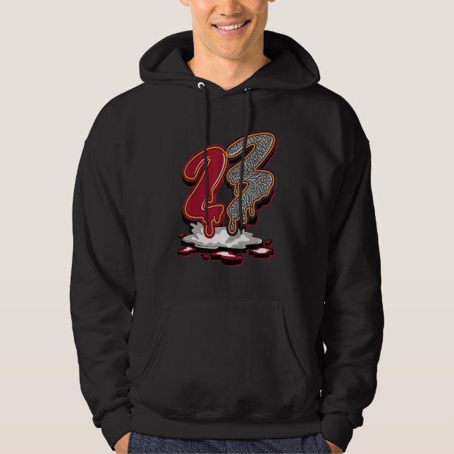 23 Drip Retro Cardinal Red 3s Matching Hoodie (Framsida)