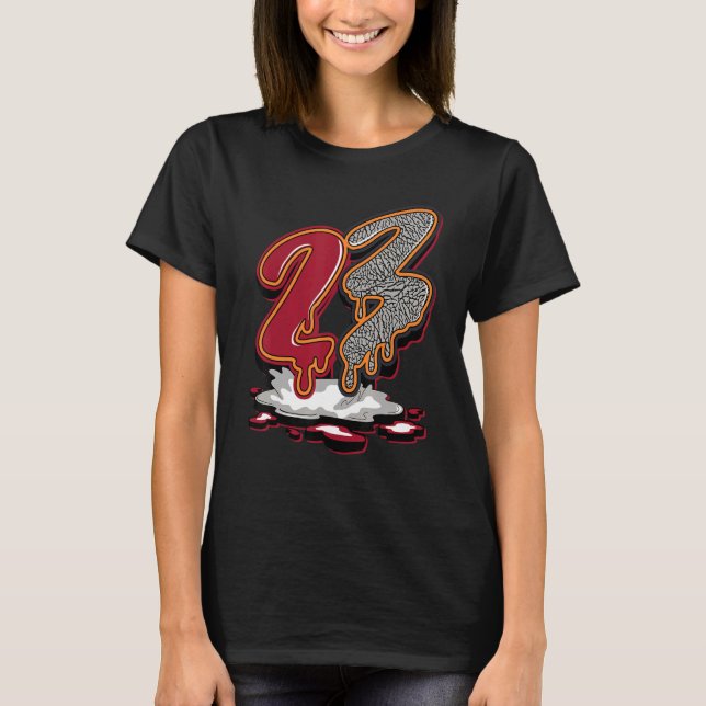 23 Drip Retro Cardinal Red 3s Matching T Shirt (Framsida)
