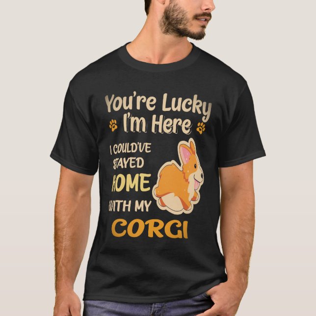 23 Du är Lucky Corgi T Shirt (Framsida)