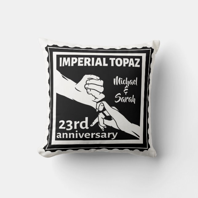 23:e bröllop-årsdagen Imperial Topaz Kudde (Framsida)