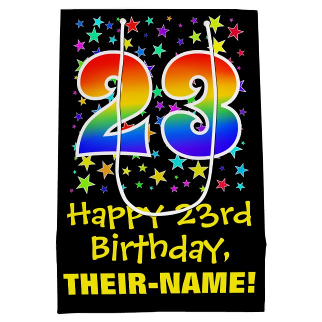 23:e födelsedag: Färga stjärnor Mönster och regnbå (Baksidan)